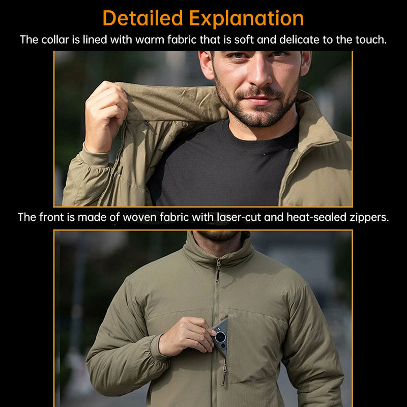 Men's Lightweight Hooded Padded Jacket – Waterproof Windproof Winter Hiking Parka